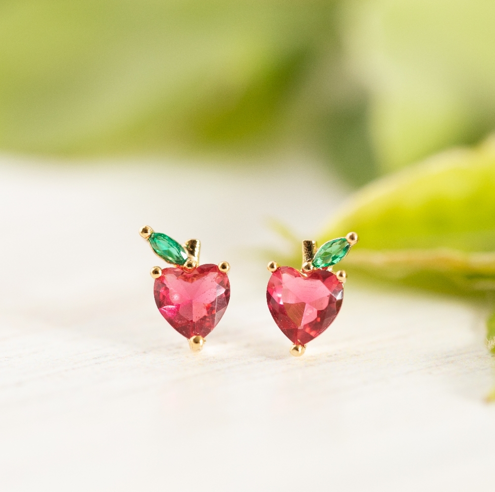Dainty Apple Studs (S925) - Only 2 left!